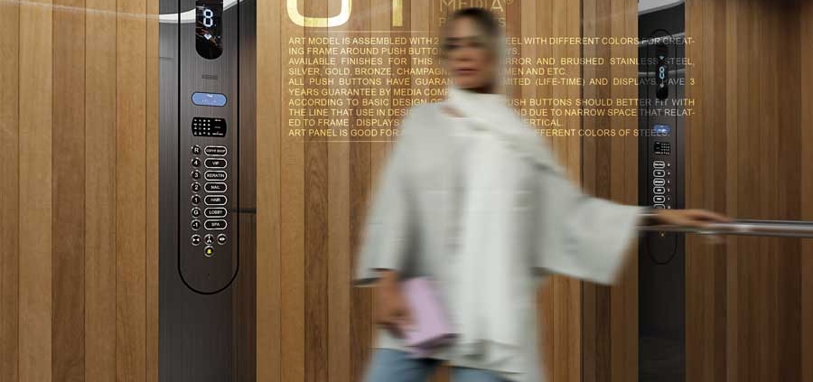 پنل آسانسور، دکمه آسانسور، دکوراسیون آسانسور، دکوراسیون داخلی، معماری لابی آسانسور، ایده طراحی آسانسور